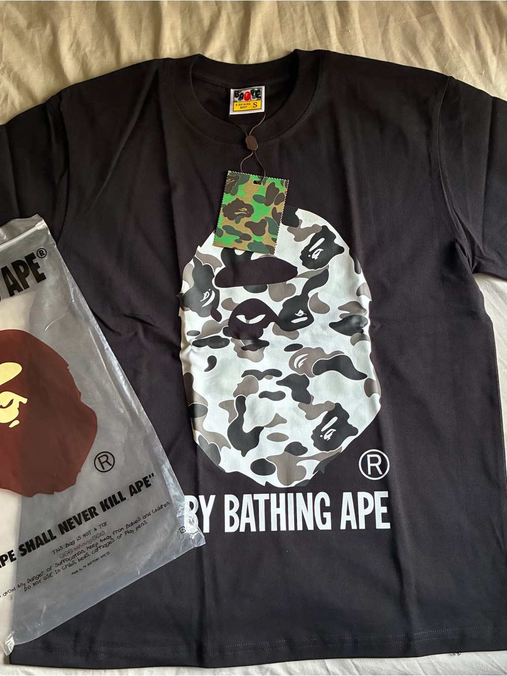 BAPE Black Camouflage Ape Head Graphic Tee